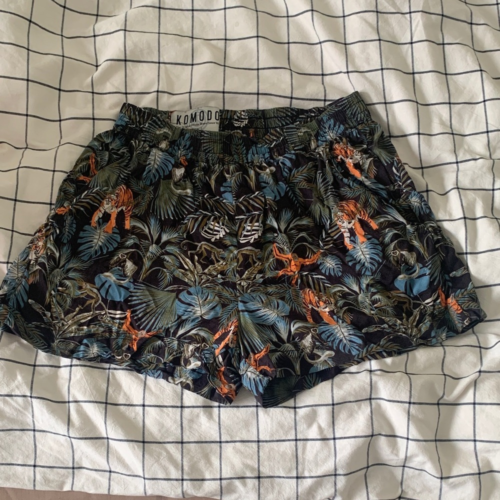Komodo Shorts - Black and Orange Jungle Print